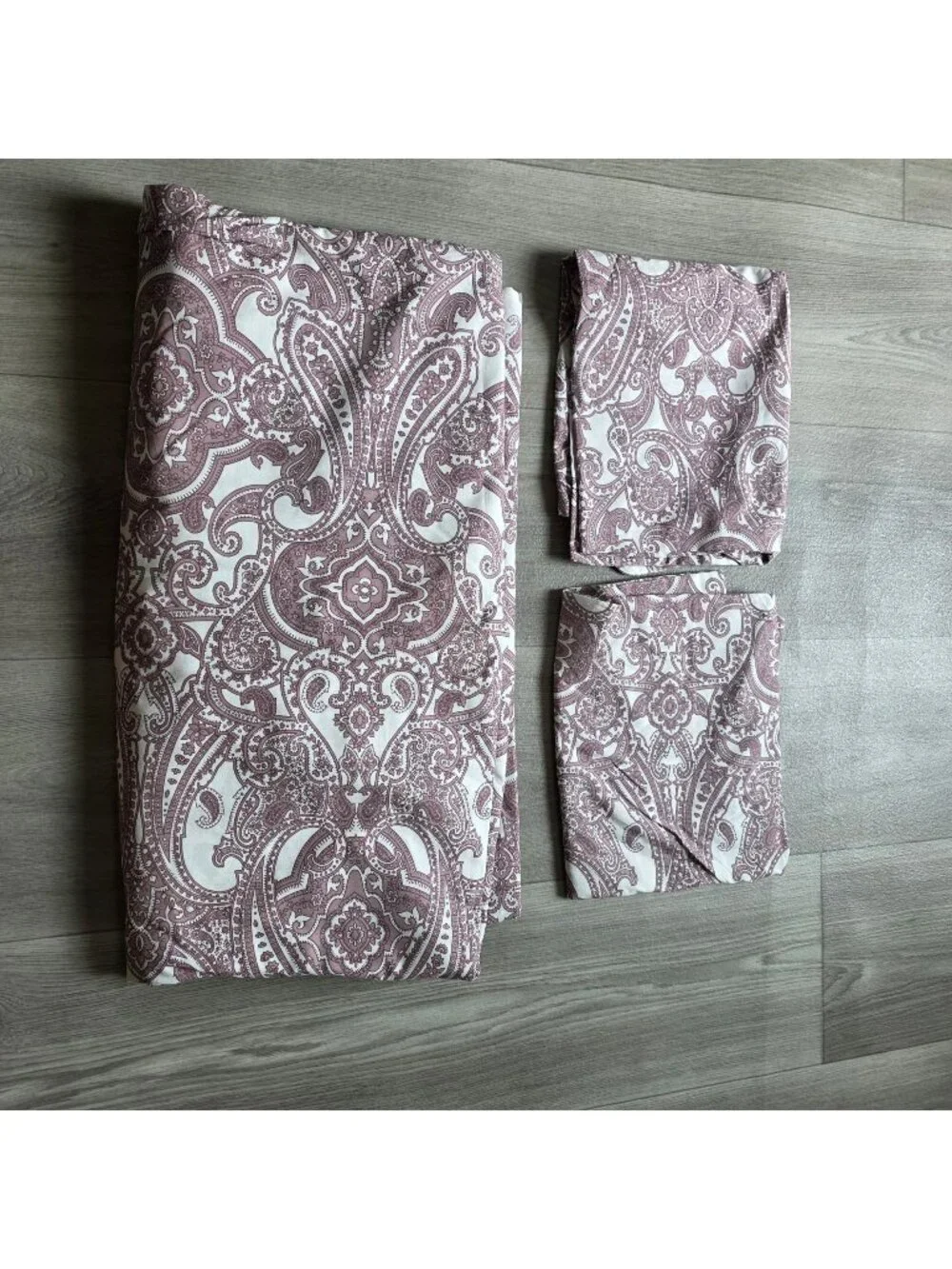 Ikea Jättevallmo Full Double Paisley Bedding Duvet Set Pink & White